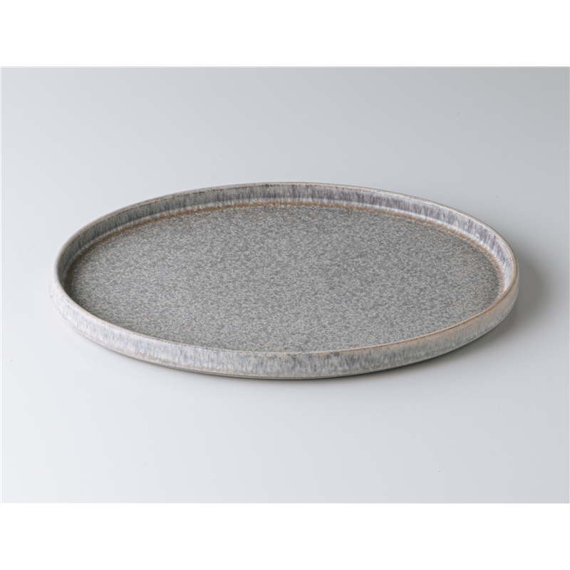 古林陶器 モダンスタイルプレート フラットオーバルプレート グレー27cm 1246710105 1個(ご注文単位1個)【直送品】