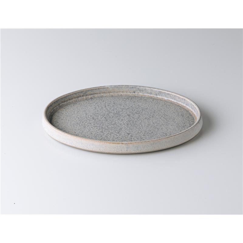 古林陶器 モダンスタイルプレート フラットオーバルプレート グレー21.5cm 1246710205 1個(ご注文単位1個)【直送品】