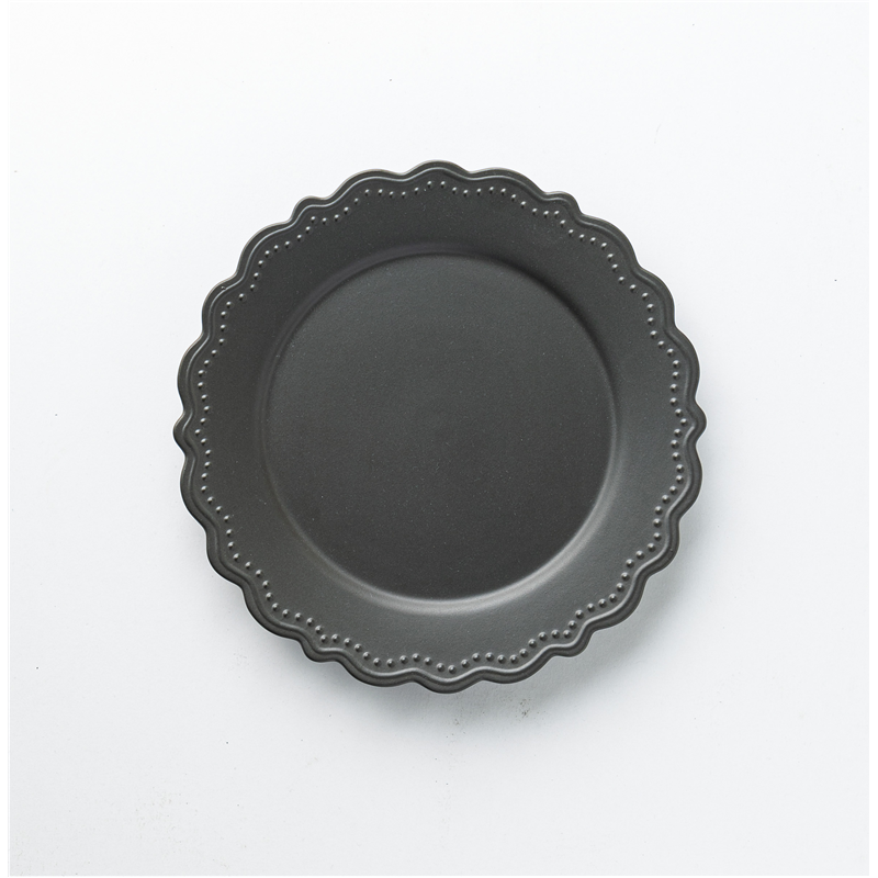 古林陶器 モダンスタイルプレート レリーフ 丸皿大 ブラック 1342330301 1個（ご注文単位1個）【直送品】