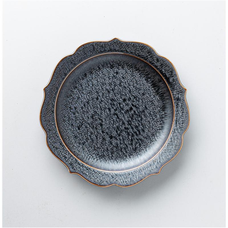 古林陶器 モダンスタイルプレート 桔梗丸皿大 黒 1342340101 1個（ご注文単位1個）【直送品】