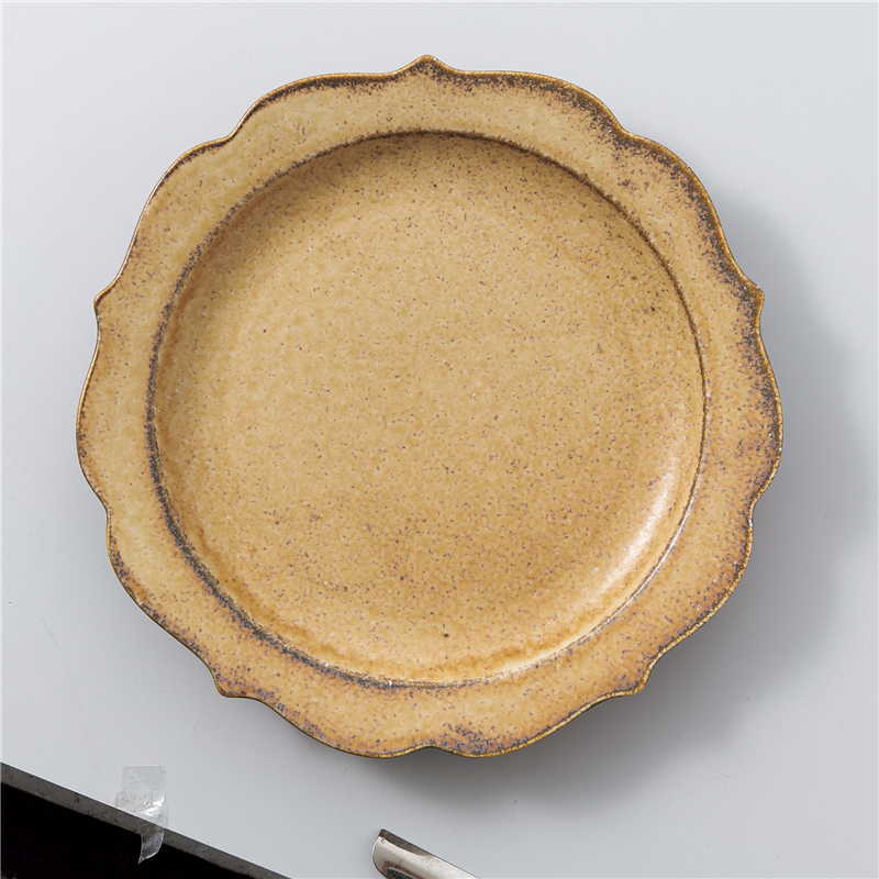 古林陶器 モダンスタイルプレート 桔梗丸皿大 茶 1342340501 1個（ご注文単位1個）【直送品】