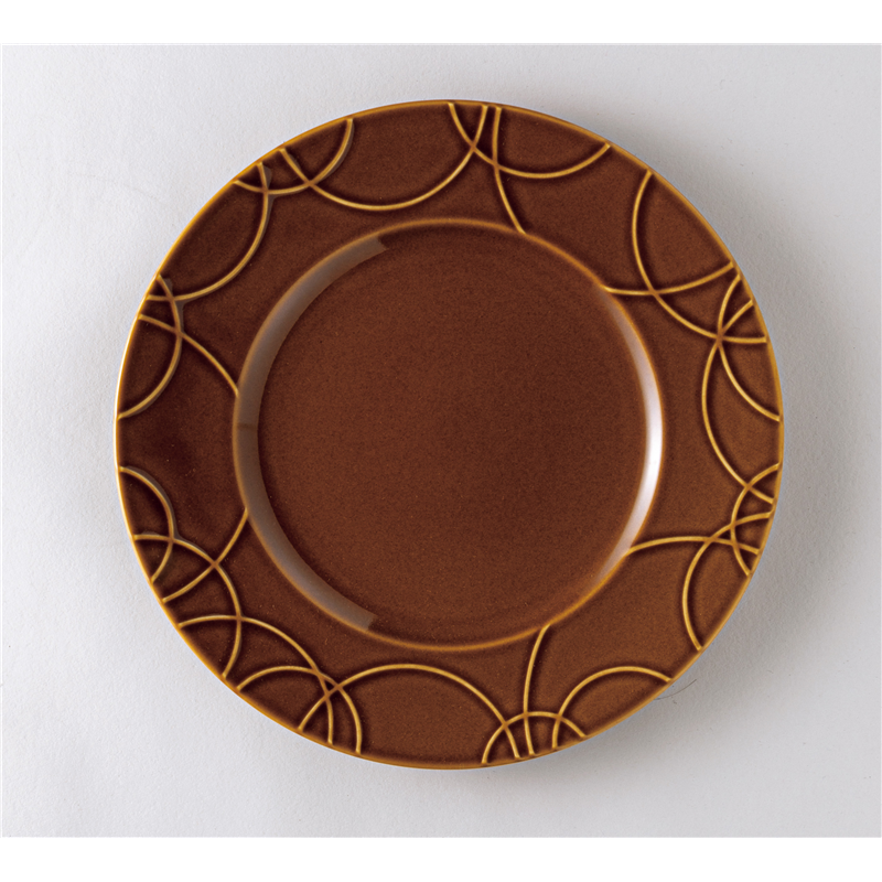 古林陶器 モダンスタイルプレート ループ27cmディナー アメ 1247310103 1個（ご注文単位1個）【直送品】