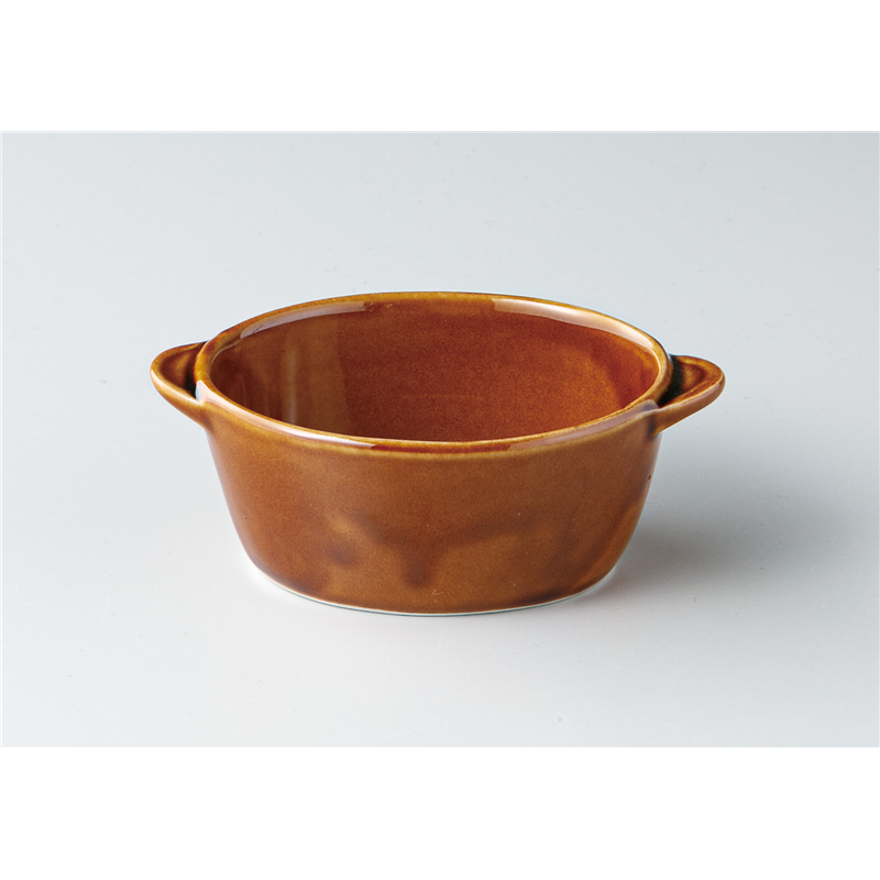 古林陶器 モダンスタイルアミューズ 耳付小鉢 アメ釉 1343710115 1個（ご注文単位1個）【直送品】