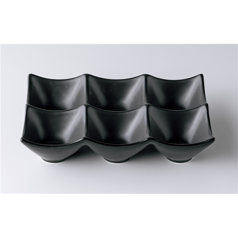 古林陶器 モダンスタイル仕切プレート ミニアーバン角鉢6P/BK 1249540541 1個（ご注文単位1個）【直送品】