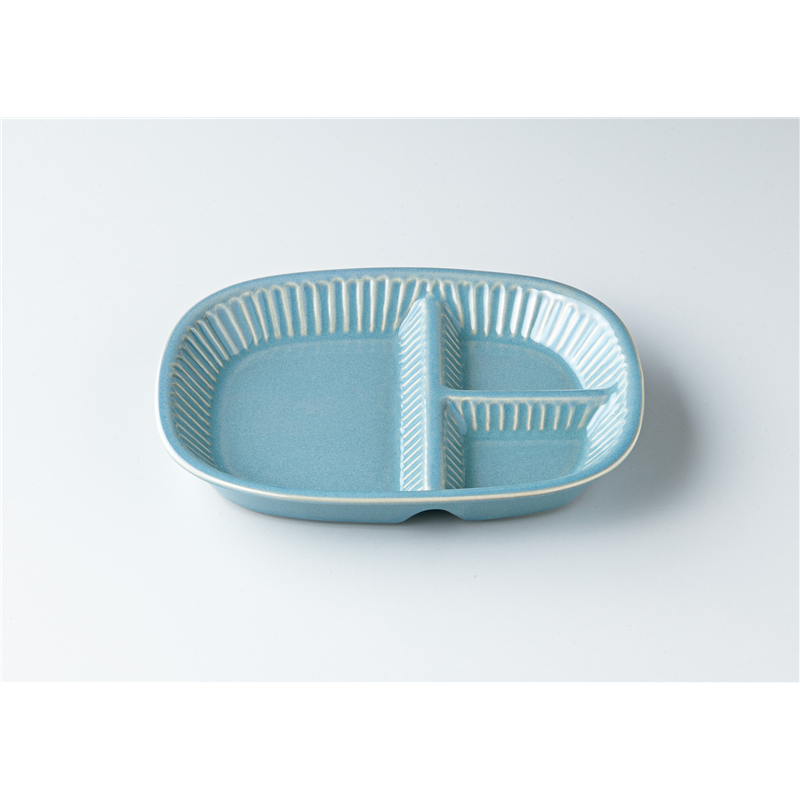 古林陶器 モダンスタイルランチプレート MINOソギランチプレート ブルー 1344610101 1個（ご注文単位1個）【直送品】