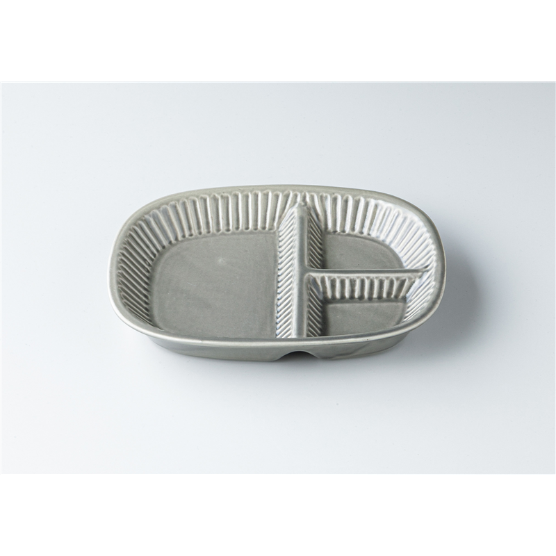 古林陶器 モダンスタイルランチプレート MINOソギランチプレート グレー 1344610301 1個（ご注文単位1個）【直送品】