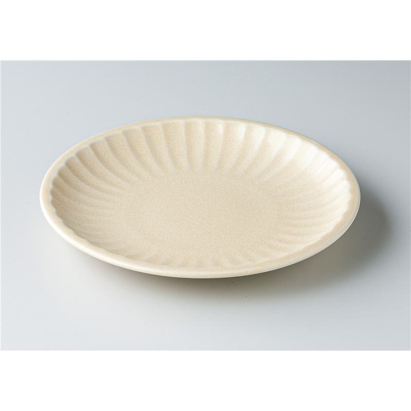 古林陶器 モダンスタイルカジュアルカフェ エンボスマット クリーム プレート 1344830141 1個（ご注文単位1個）【直送品】
