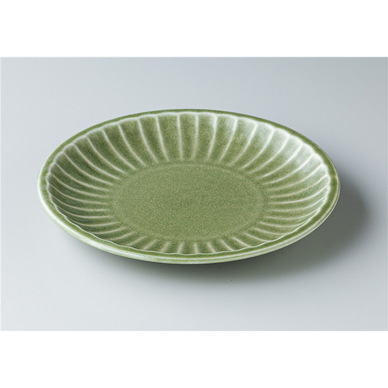 古林陶器 モダンスタイルカジュアルカフェ エンボスマット グリーン プレート 1344830241 1個（ご注文単位1個）【直送品】