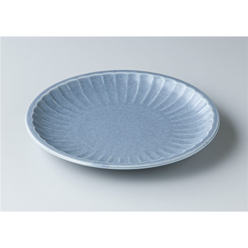 古林陶器 モダンスタイルカジュアルカフェ エンボスマット ブルー プレート 1344830441 1個（ご注文単位1個）【直送品】