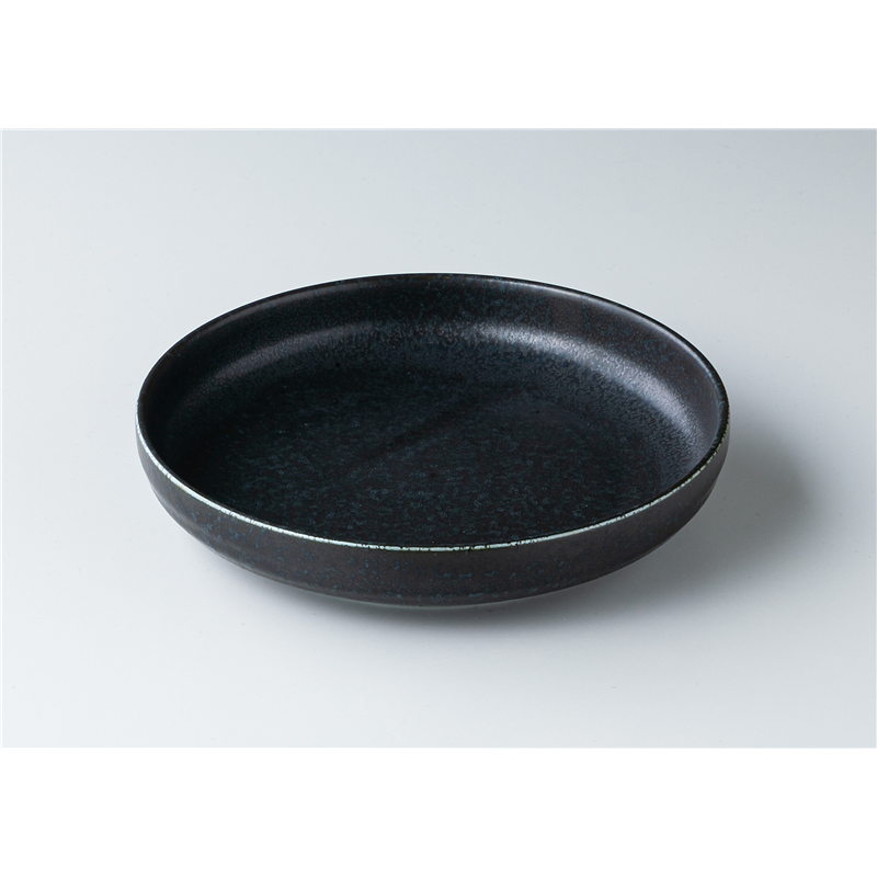 古林陶器 モダンスタイルカジュアルカフェ 窯変ブラック20cm切立皿 1344910325 1個（ご注文単位1個）【直送品】