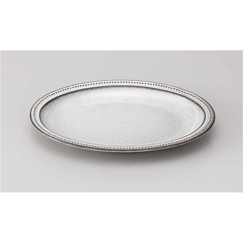 古林陶器 モダンスタイルカジュアルカフェ 黒土粉引26cmリムプラター 922440315 1個（ご注文単位1個）【直送品】