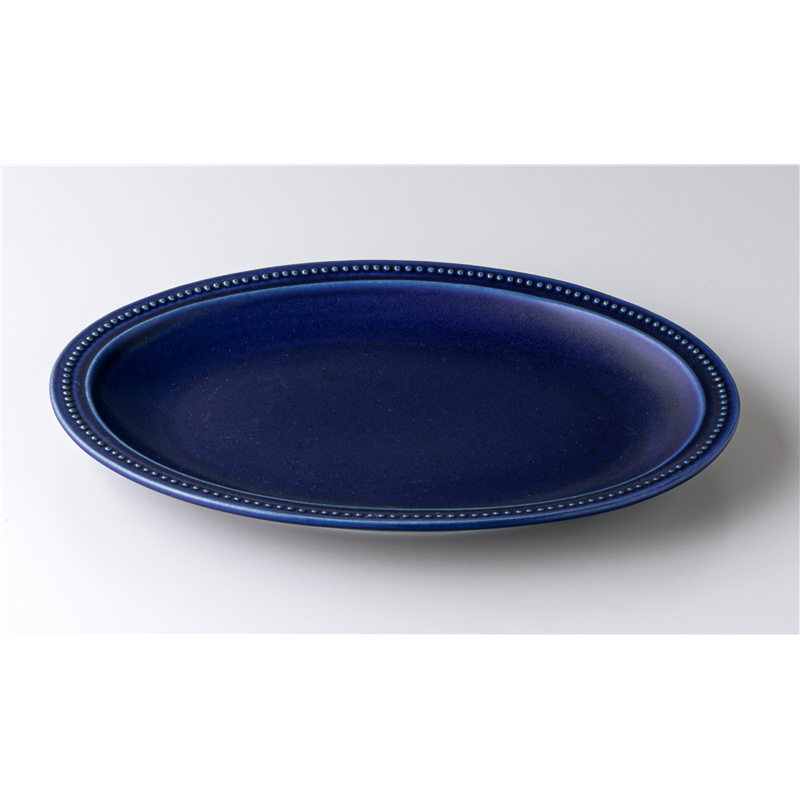 古林陶器 モダンスタイルカジュアルカフェ ネイビー26cmリムプラター 1249810605 1個（ご注文単位1個）【直送品】