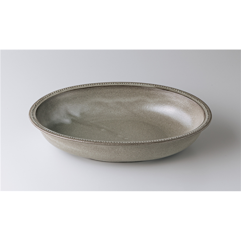 古林陶器 モダンスタイルカジュアルカフェ 黒陶グレー27cmベーカー 1249820605 1個(ご注文単位1個)【直送品】