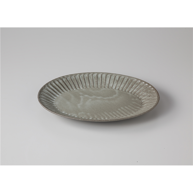 古林陶器 モダンスタイルカジュアルカフェ 黒陶アイボリーオーバルプレート26 1153340125 1個（ご注文単位1個）【直送品】