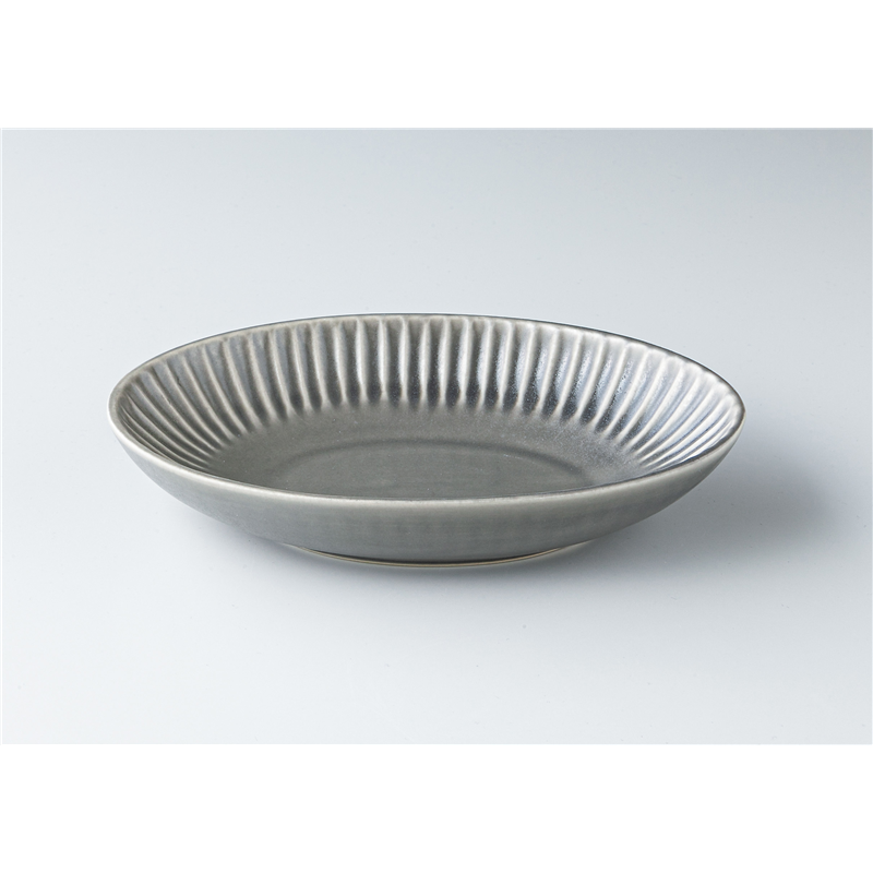 古林陶器 モダンスタイルカジュアルカフェ MINOソギオーバル グレー 1345150101 1個（ご注文単位1個）【直送品】