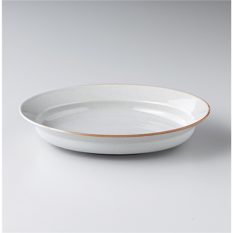 古林陶器 モダンスタイルカジュアルカフェ 窯変グレー リムカレー皿 1345310278 1個（ご注文単位1個）【直送品】