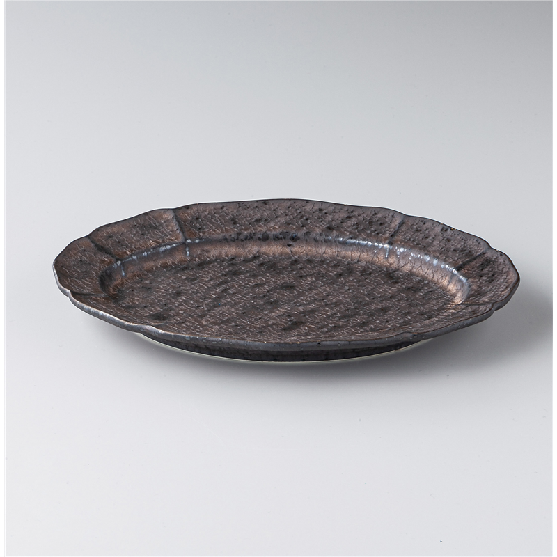 古林陶器 モダンスタイルカジュアルカフェ 金結晶24オーバルプレート 1345320205 1個（ご注文単位1個）【直送品】