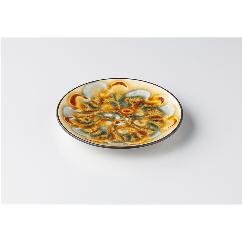 古林陶器 モダンスタイルカジュアルカフェ ランダム プレートS 黄 1345730278 1個(ご注文単位1個)【直送品】