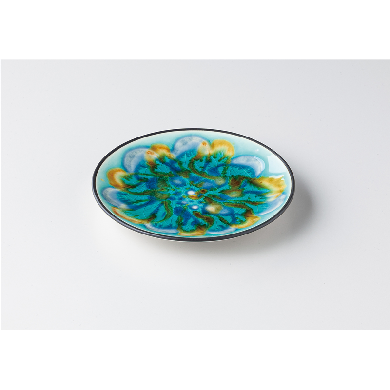 古林陶器 モダンスタイルカジュアルカフェ ランダム プレートS 緑 1345730378 1個(ご注文単位1個)【直送品】