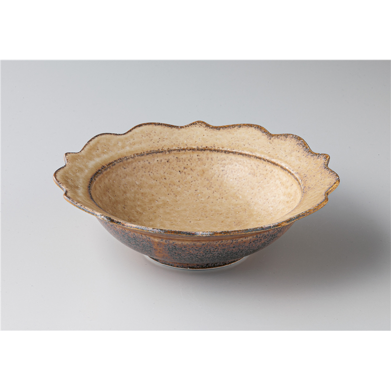 古林陶器 モダンスタイルカジュアルカフェ 桔梗中鉢 茶 1345750201 1個（ご注文単位1個）【直送品】