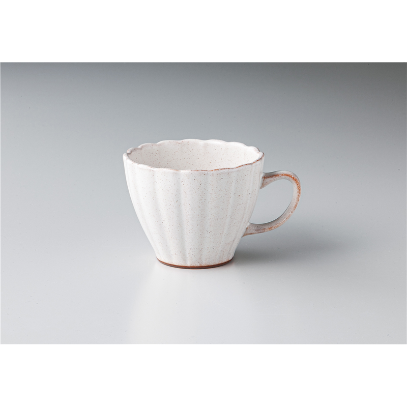 古林陶器 モダンスタイルカジュアルカフェ 窯変ホワイト 花型マグ 1345920178 1個(ご注文単位1個)【直送品】