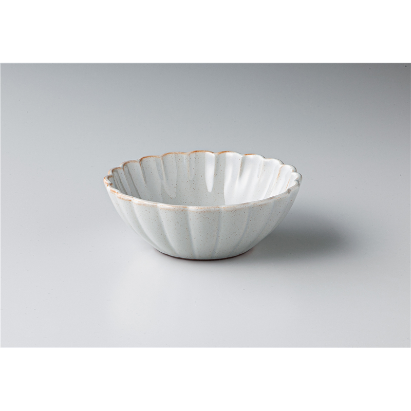 古林陶器 モダンスタイルカジュアルカフェ 窯変グレー 花型ボウル 1345930378 1個（ご注文単位1個）【直送品】