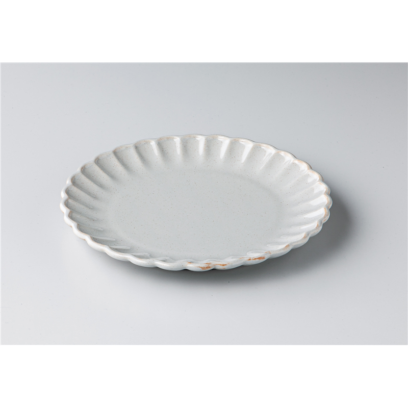 古林陶器 モダンスタイルカジュアルカフェ 窯変グレー 花型プレート 1345940378 1個（ご注文単位1個）【直送品】