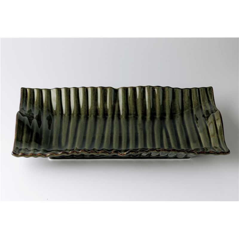 古林陶器 モダンスタイルカジュアルカフェ ヨーロピアン40cm長角プレート 快織部 1250710103 1個（ご注文単位1個）【直送品】