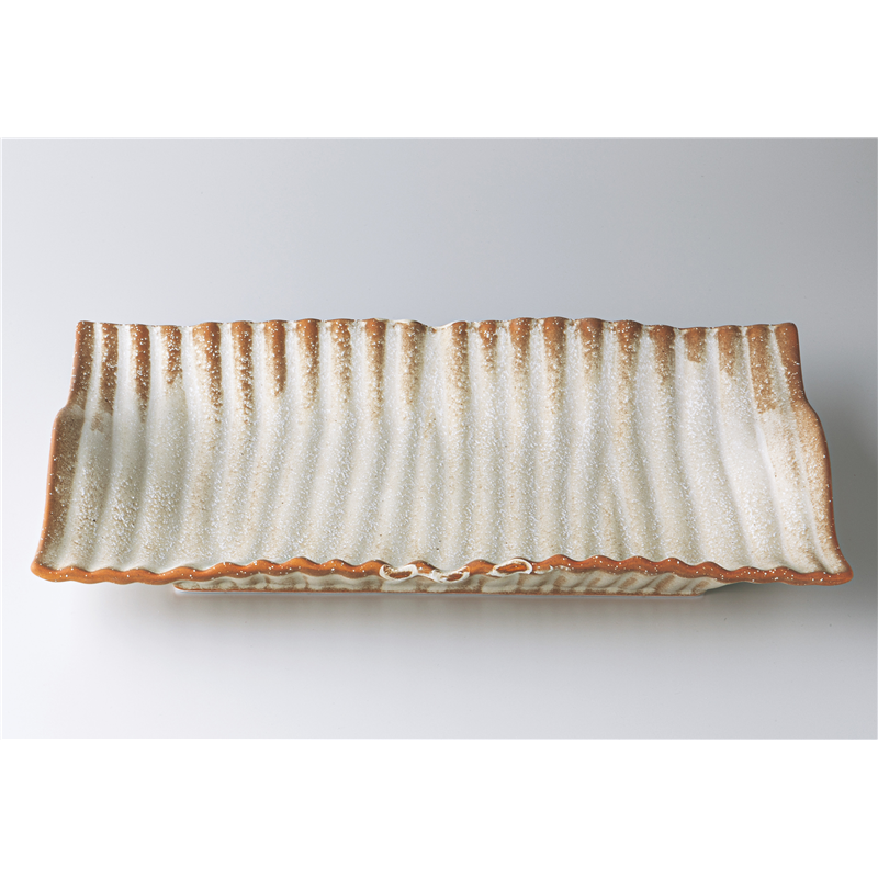 古林陶器 モダンスタイルカジュアルカフェ ヨーロピアン40cm長角プレート 芳萩 1250730103 1個（ご注文単位1個）【直送品】