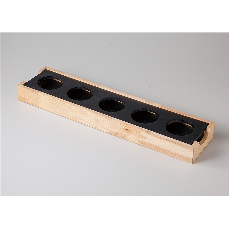 古林陶器 ビュッフェ&ピザ 木製ブラック5穴前菜セット(ナチュラル) 1161630103 1個（ご注文単位1個）【直送品】