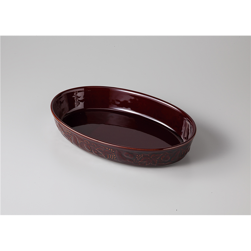 古林陶器 ビュッフェ フルーツレリーフ アメ ラザニアL 1161810481 1個（ご注文単位1個）【直送品】