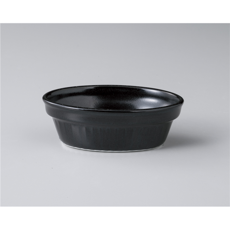 古林陶器 スフレ 黒マット小判スフレ小 1063530603 1個（ご注文単位1個）【直送品】