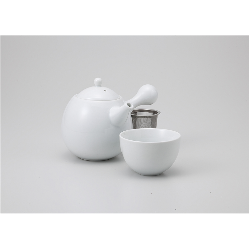 古林陶器 洋小物・ポット洋 白磁 玉急須(茶こし付) 1164020151 1個（ご注文単位1個）【直送品】