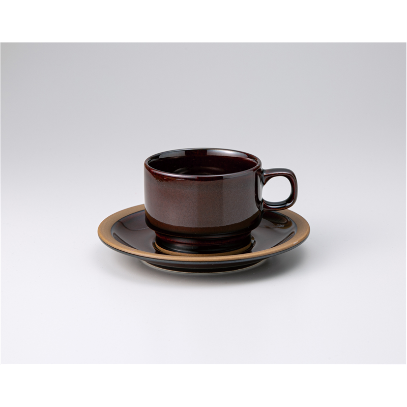 古林陶器 椀皿 カントリーサイド高台スタックコーヒーカップ(オークブラウン) 1260240908 ※カップ単品のみ 1個 (ご注文単位1個) 【直送品】