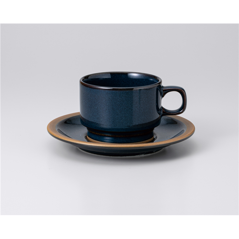 古林陶器 椀皿 カントリーサイド高台スタックコーヒーカップ(レイクブルー) 1260230908 ※カップ単品のみ 1個 (ご注文単位1個) 【直送品】