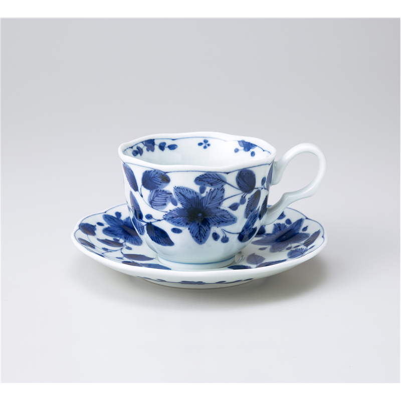 古林陶器 椀皿 染花絵コーヒー碗皿 1260350541 ※ソーサー単品のみ 1個（ご注文単位1個）【直送品】