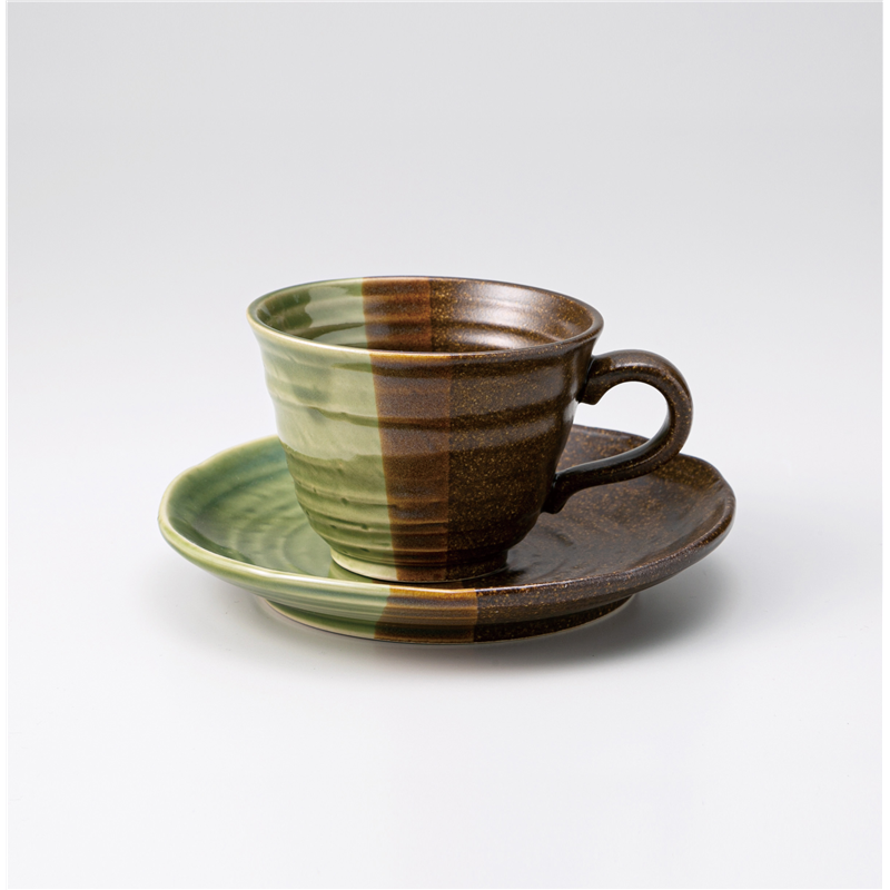 古林陶器 椀皿 渦紋塗り分け コーヒー碗皿 1260530341 ※ソーサー単品のみ 1個（ご注文単位1個）【直送品】