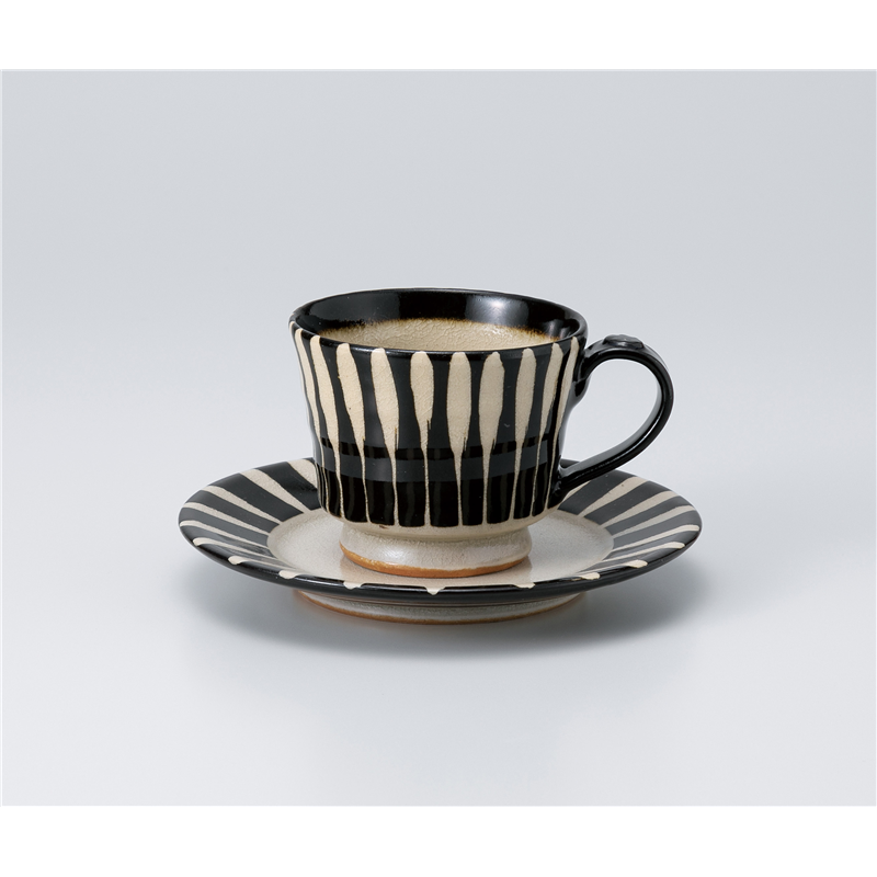 古林陶器 椀皿 黒十草コーヒー碗皿 1165220105 ※ソーサー単品のみ 1個（ご注文単位1個）【直送品】