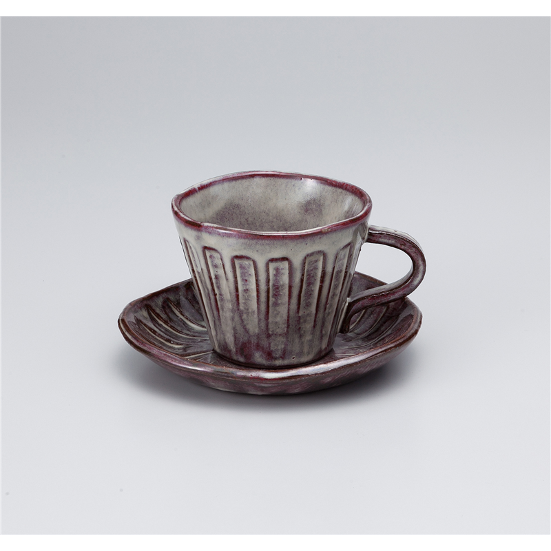 古林陶器 椀皿 うのふ彫さざなみコ-ヒ-碗皿 1064950147 ※ソーサー単品のみ 1個（ご注文単位1個）【直送品】