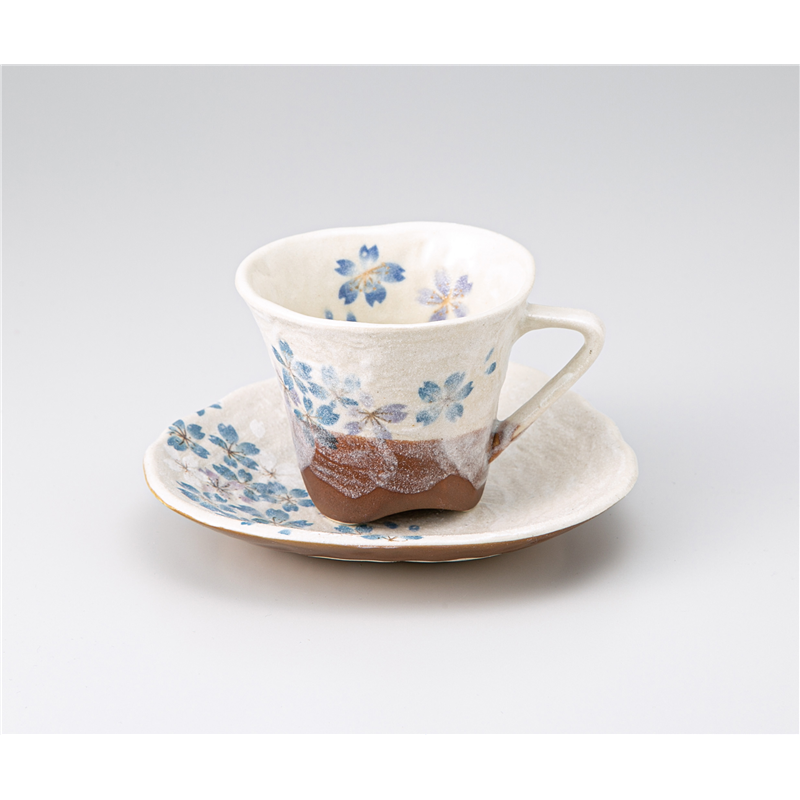古林陶器 椀皿 平安桜(青)コーヒーC/S 663060347 1個（ご注文単位1個）【直送品】