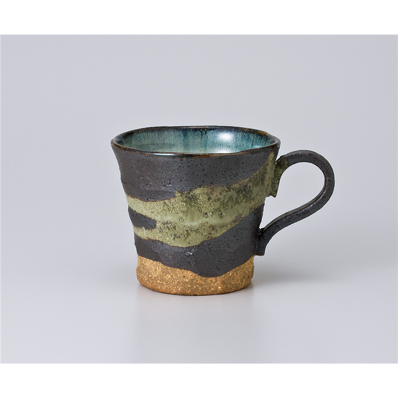 古林陶器 マグ 黒銀彩雲面取マグ 663450551 1個（ご注文単位1個）【直送品】