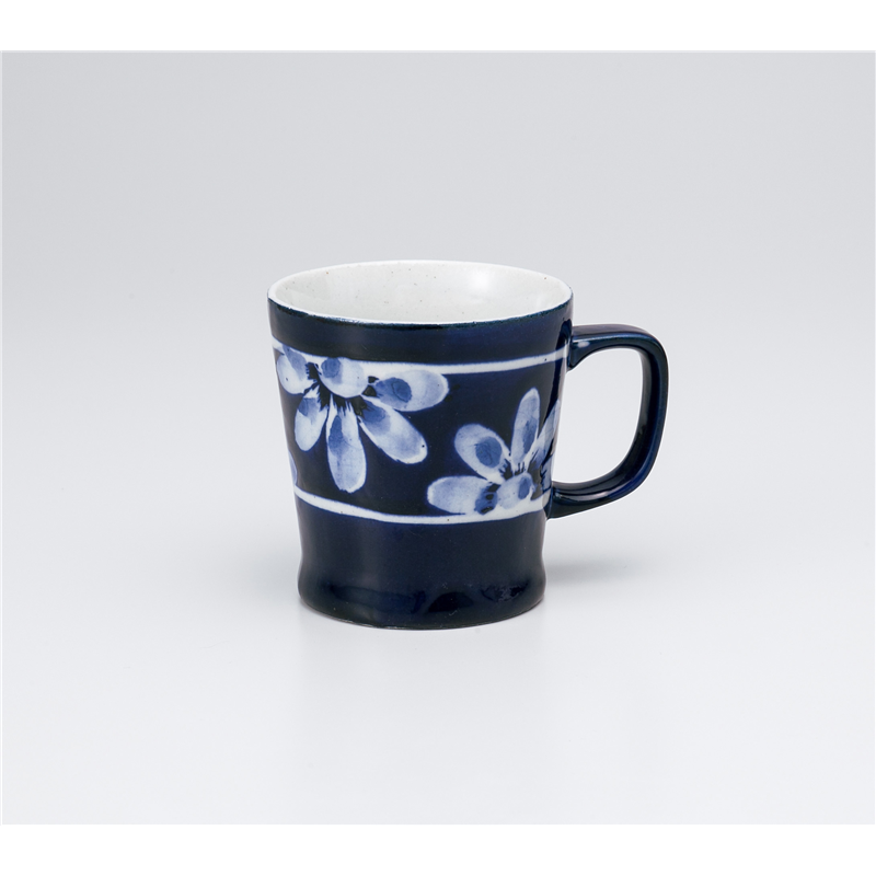 古林陶器 マグ 半菊ブルー杵マグ 1065350251 1個（ご注文単位1個）【直送品】
