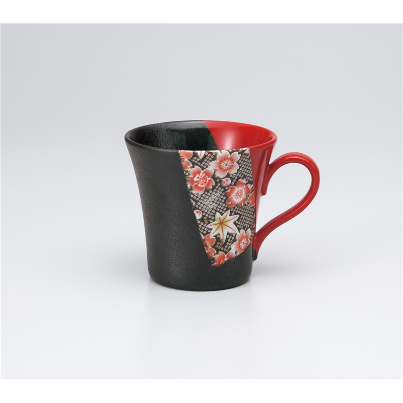 古林陶器 マグ 赤黒ヌリ分け春秋マグ 1065360647 1個（ご注文単位1個）【直送品】