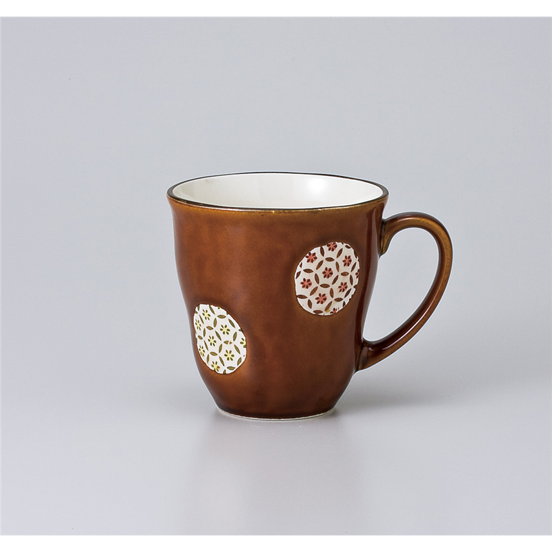 古林陶器 マグ 茶丸紋軽量マグカップ 663610416 1個（ご注文単位1個）【直送品】