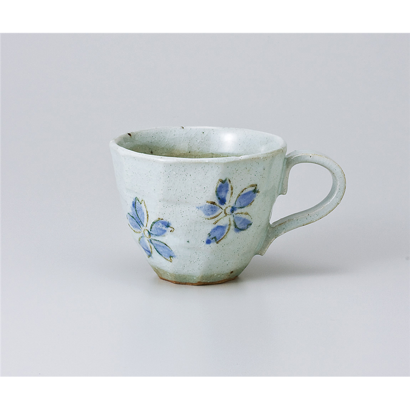 古林陶器 マグ ブルー花ロックマグ 663710151 1個（ご注文単位1個）【直送品】