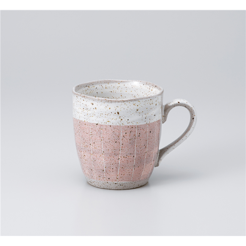 古林陶器 マグ 掻き落しマグ ピンク 1165510561 1個（ご注文単位1個）【直送品】