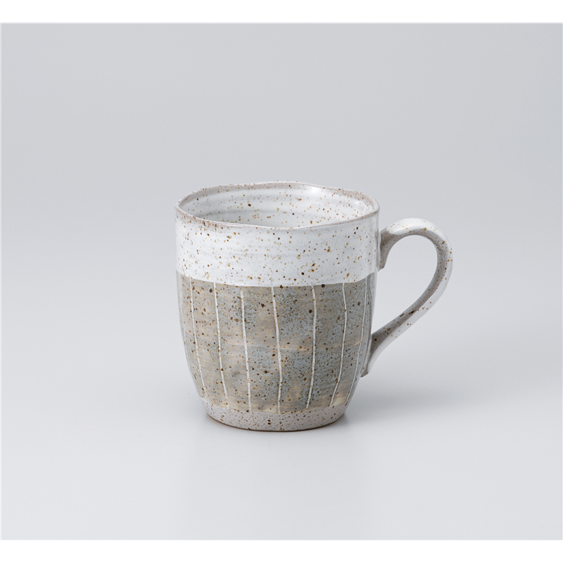 古林陶器 マグ 掻き落しマグ グレー 1165510661 1個（ご注文単位1個）【直送品】