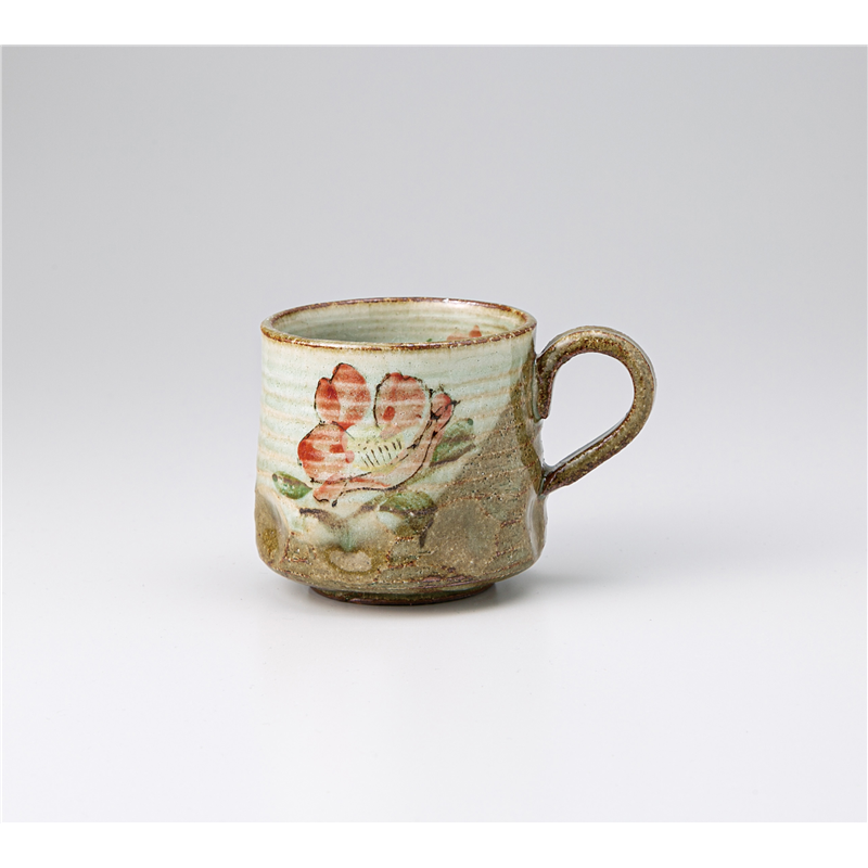古林陶器 マグ 南蛮(山茶花)駒型マグ 965360347 1個(ご注文単位1個)【直送品】