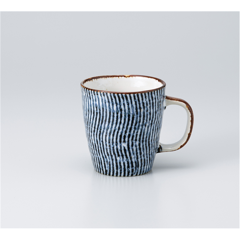 古林陶器 マグ まがり十草マグ 青 1166050161 1個(ご注文単位1個)【直送品】