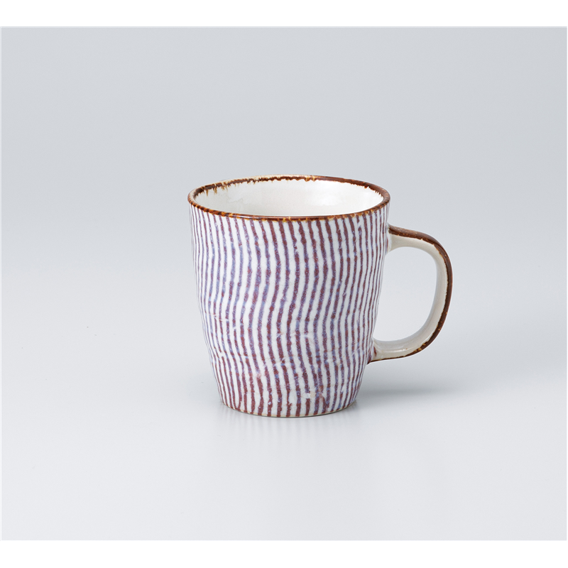 古林陶器 マグ まがり十草マグ 赤 1166050261 1個(ご注文単位1個)【直送品】